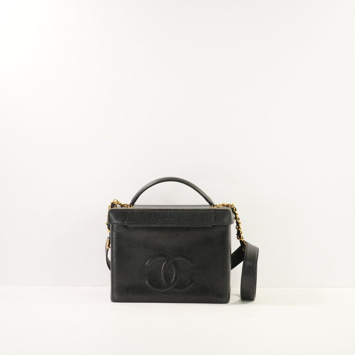 Chanel Black Vintage Make Up Vanity Bag (dust bag)