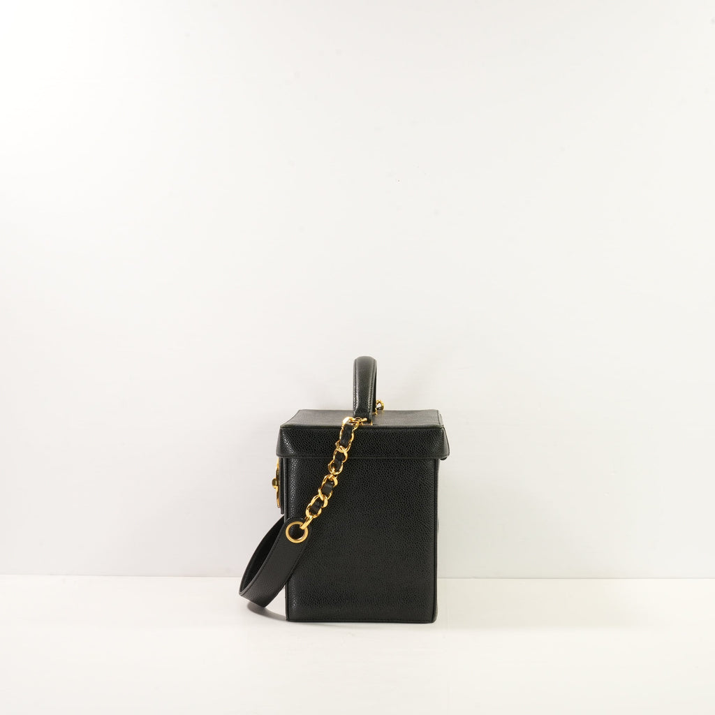Chanel Black Vintage Make Up Vanity Bag (dust bag)