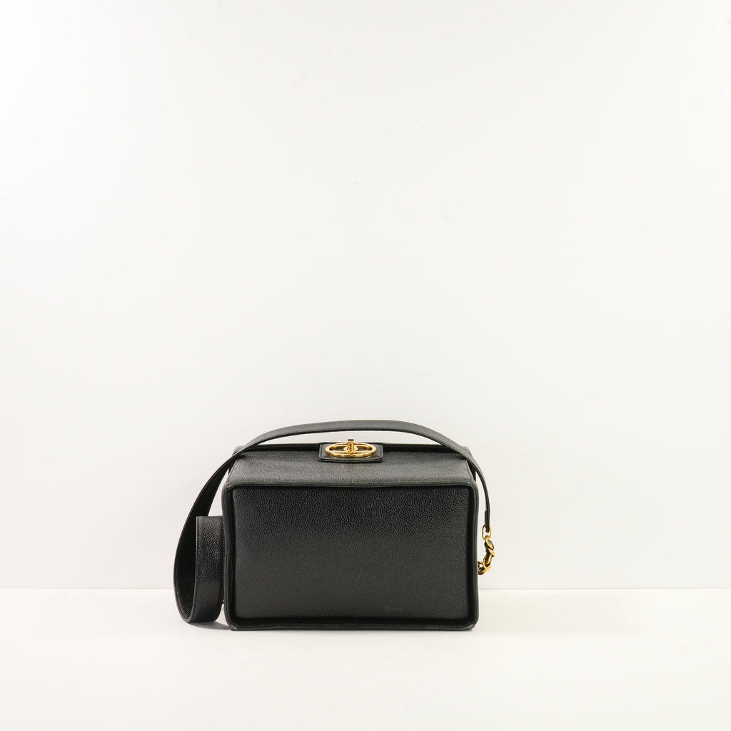 Chanel Black Vintage Make Up Vanity Bag (dust bag)