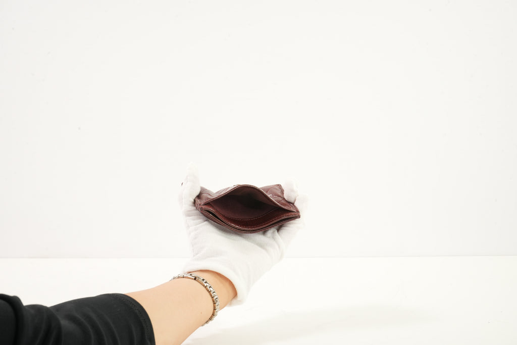 Chanel Maroon Patent Leather Card Holder (box)