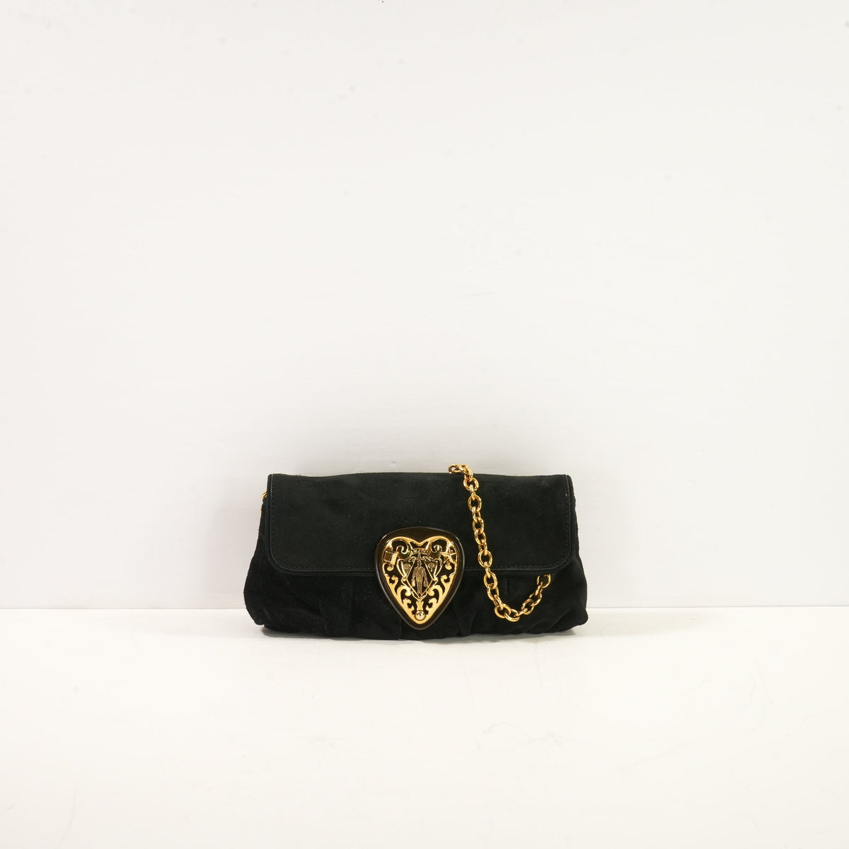 Gucci Hysteria Baboushka Vintage Suede Shoulder Chain Clutch (dust bag)