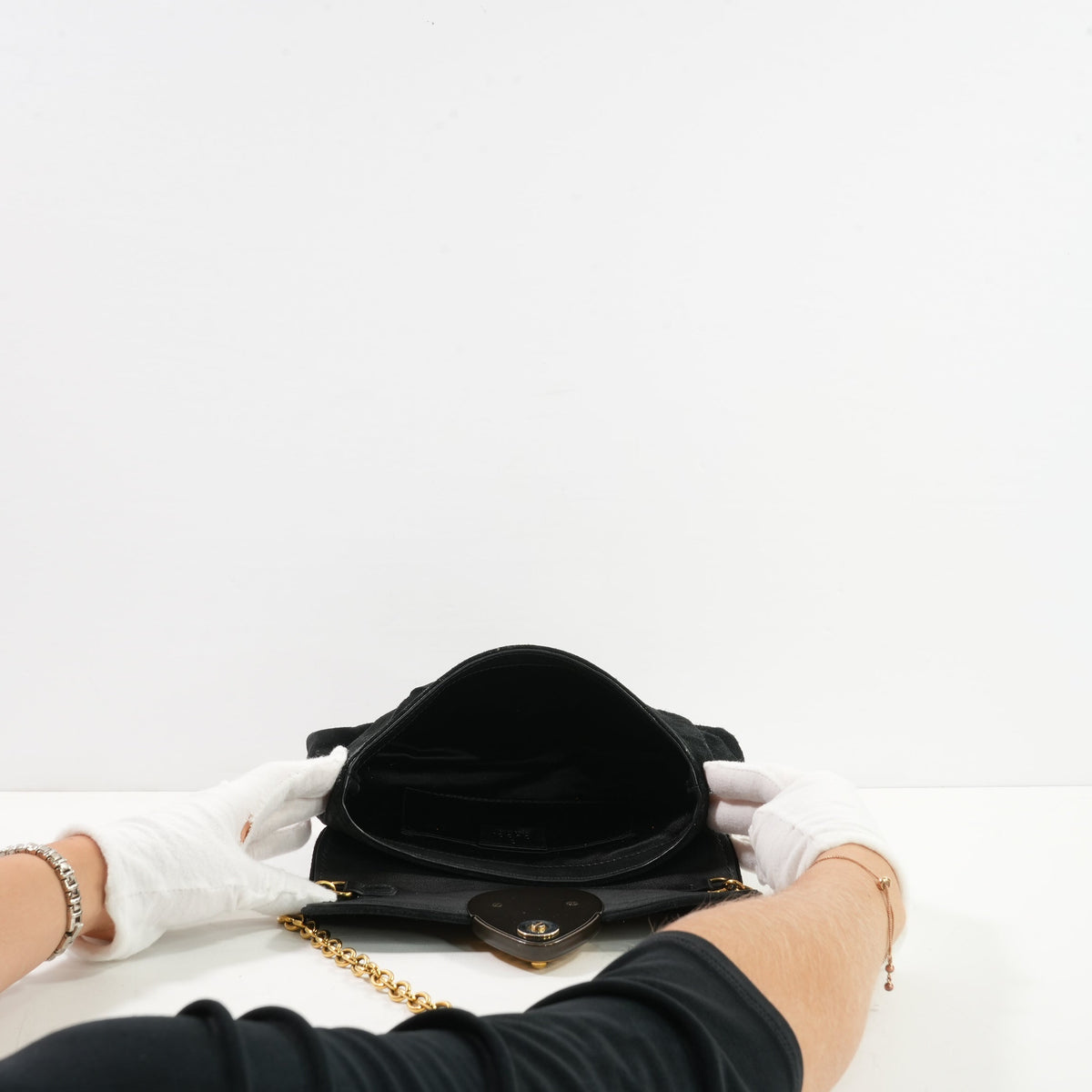 Gucci Hysteria Baboushka Vintage Suede Shoulder Chain Clutch (dust bag)