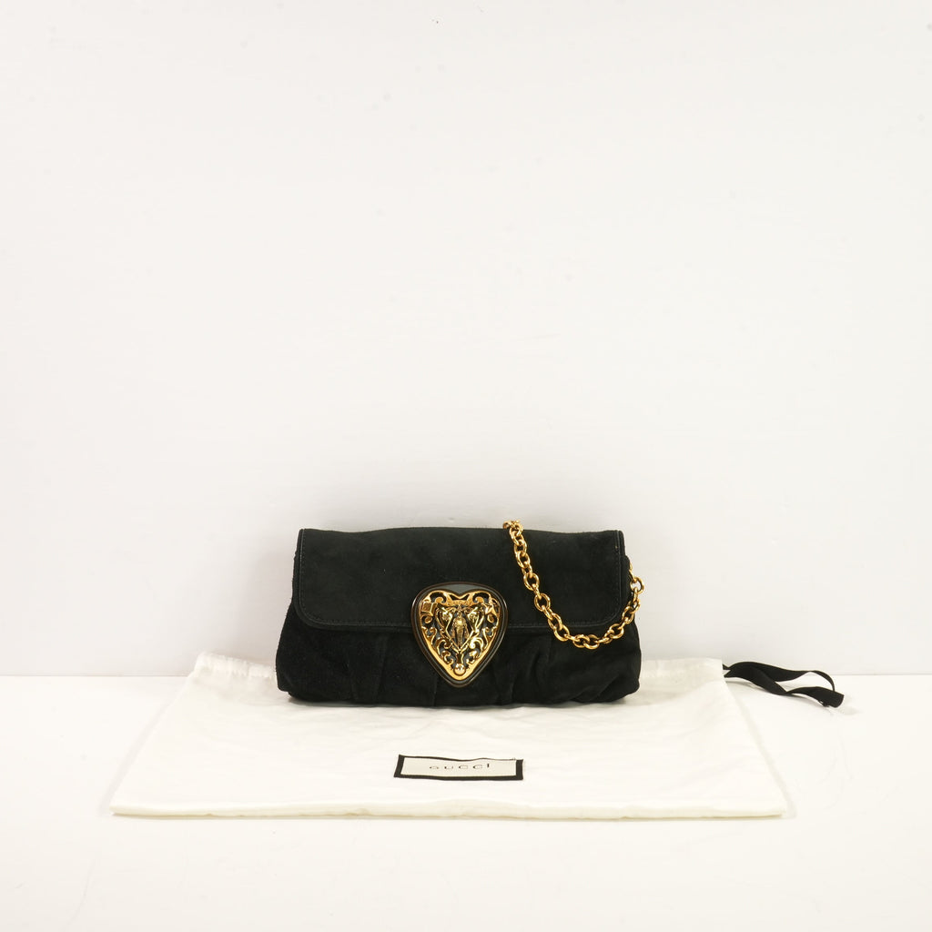 Gucci Hysteria Baboushka Vintage Suede Shoulder Chain Clutch (dust bag)