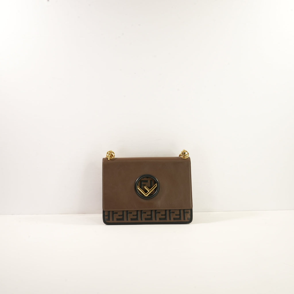 Fendi Brown and Black Zucca FF Kan I F (dust bag)