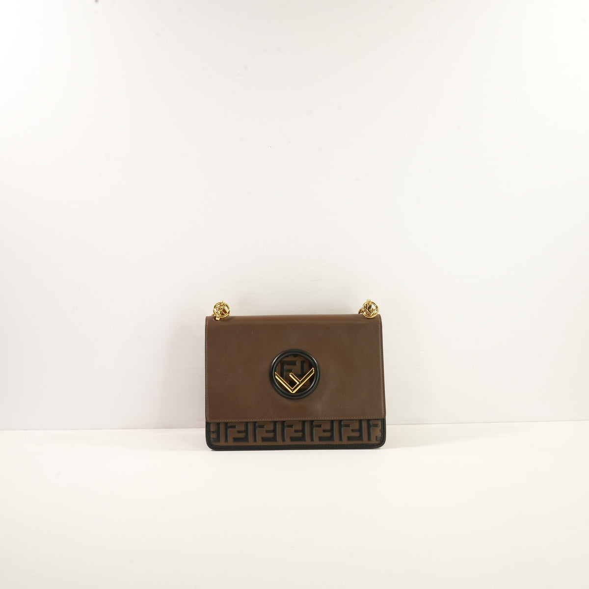 Fendi Brown and Black Zucca FF Kan I F (dust bag)