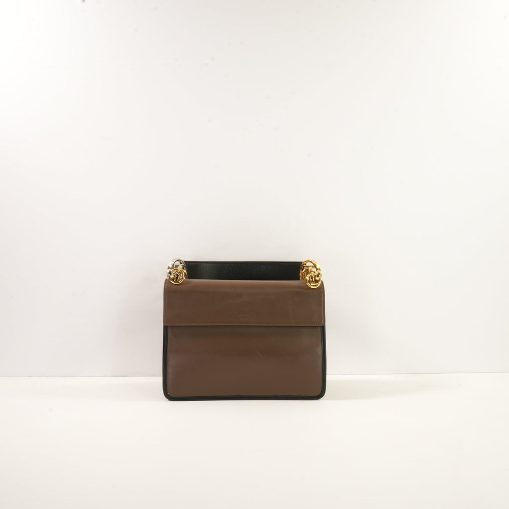 Fendi Brown and Black Zucca FF Kan I F (dust bag)