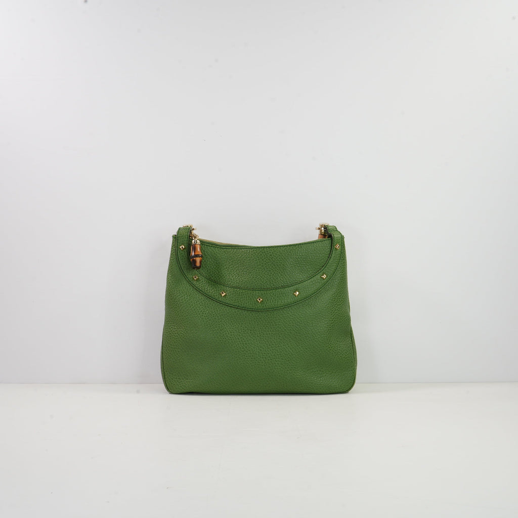 Gucci Green Anita Bamboo Hobo