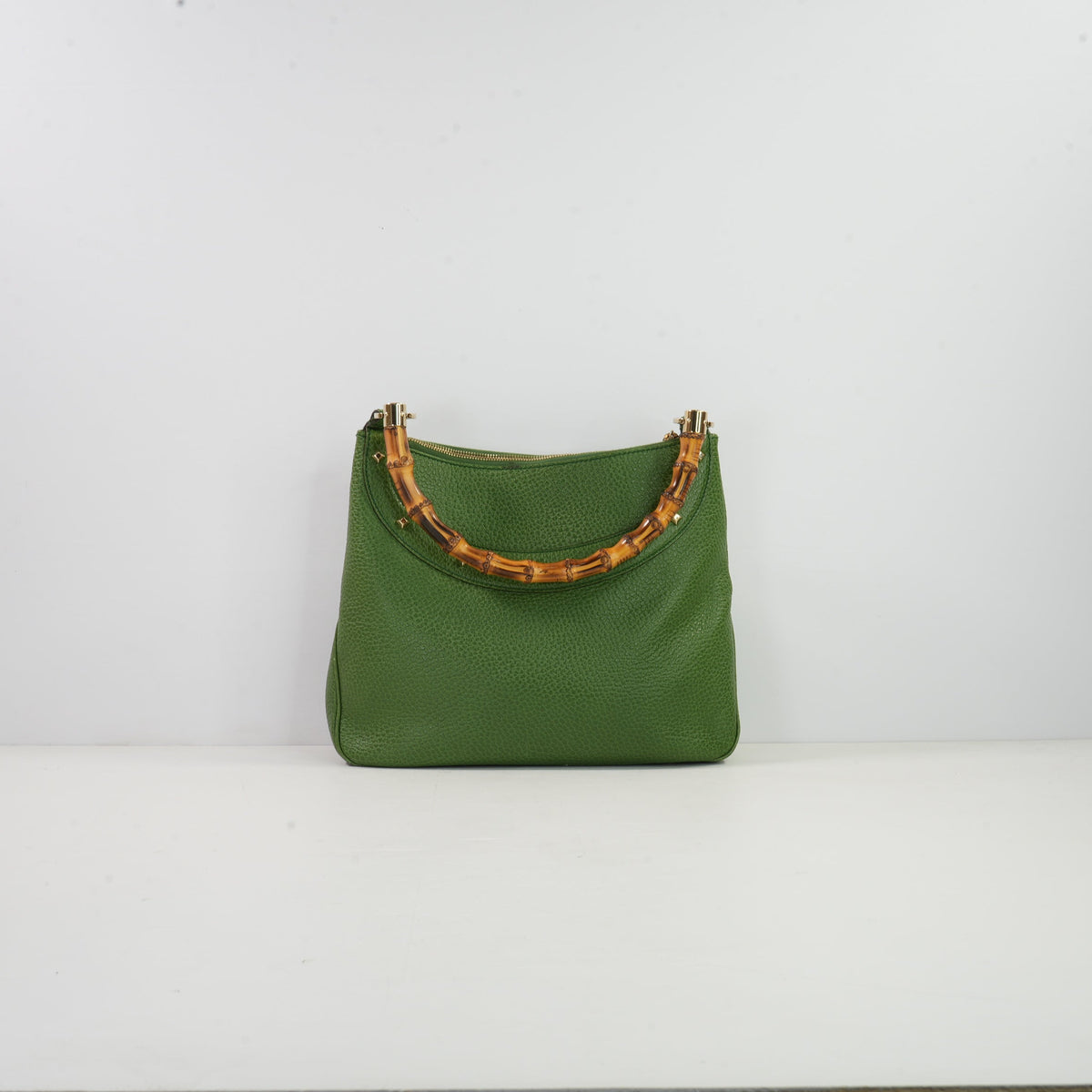 Gucci Green Anita Bamboo Hobo
