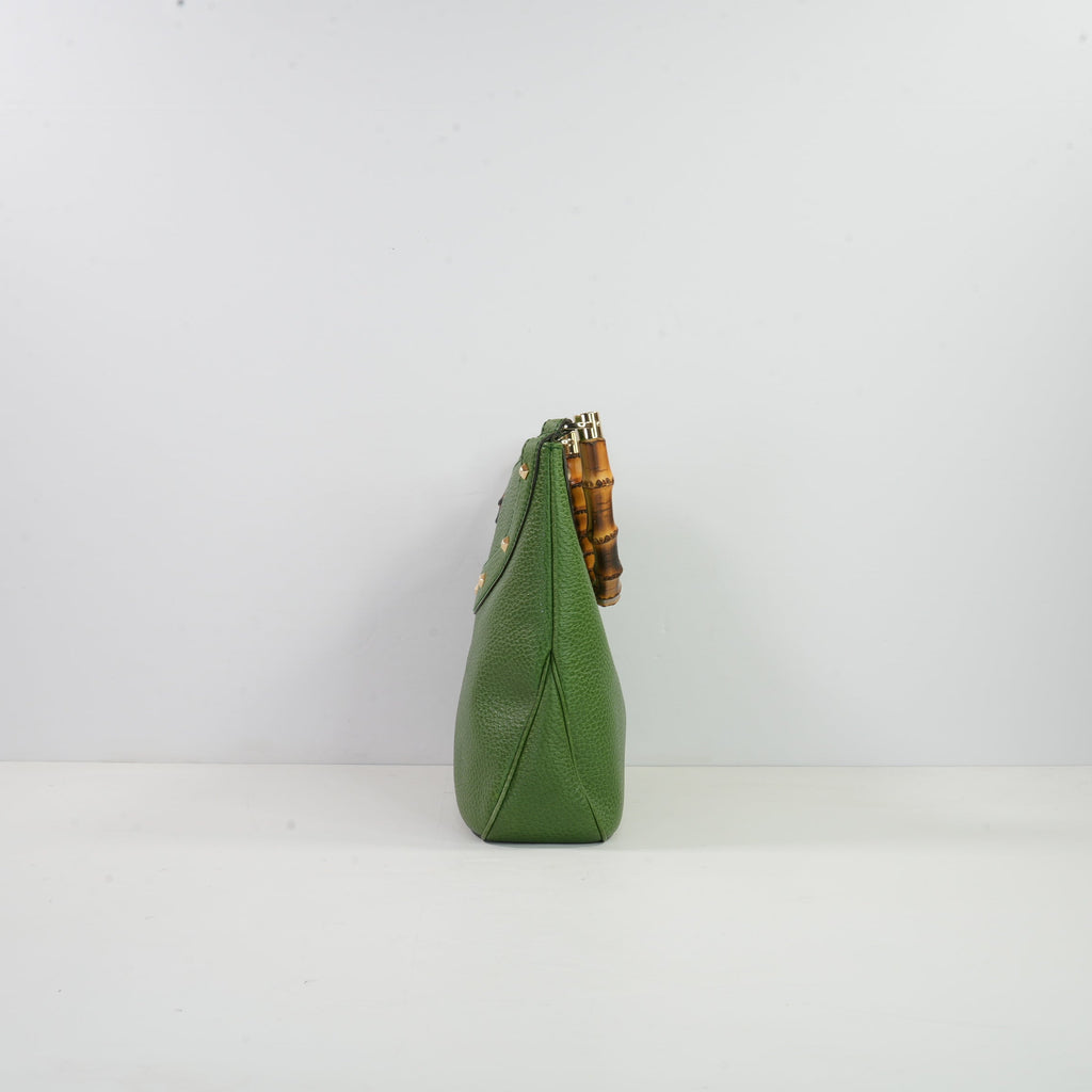 Gucci Green Anita Bamboo Hobo