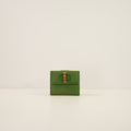 Gucci Green Leather Bamboo Hardware Wallet