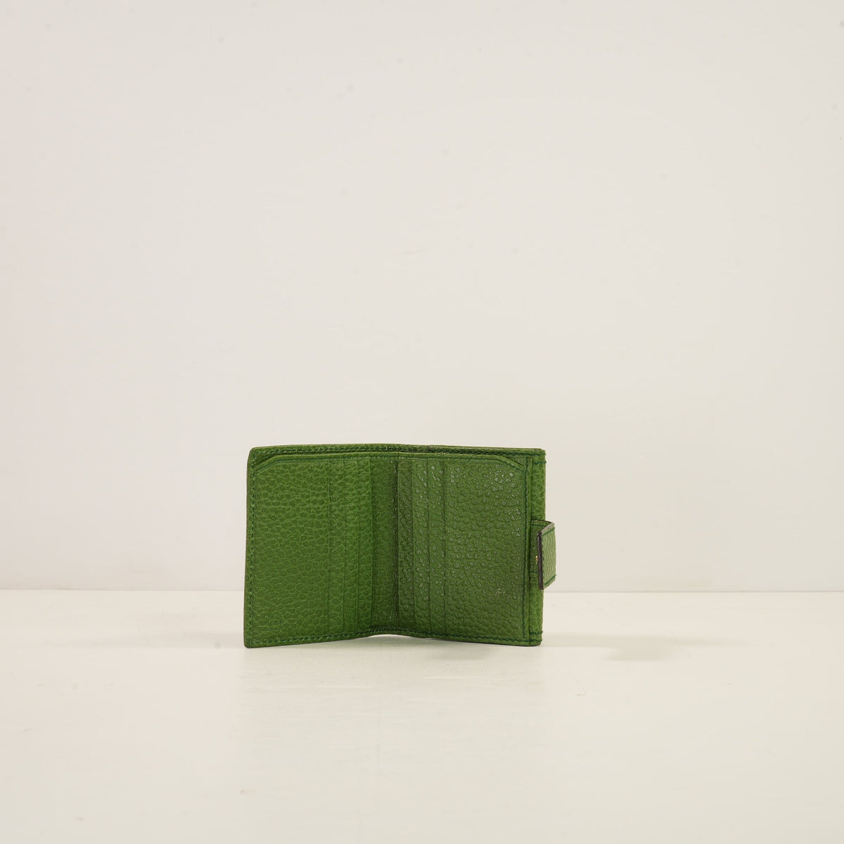 Gucci Green Leather Bamboo Hardware Wallet