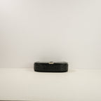 Versace Black Crocodile-Embossed Leather Greca Goddess Shoulder Bag W/Strap & Dustbag