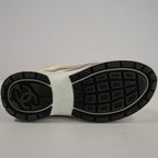 Chanel Fabric Laminated Calfskin Stretch CC Sneakers Runner 36 1/2 Full Set