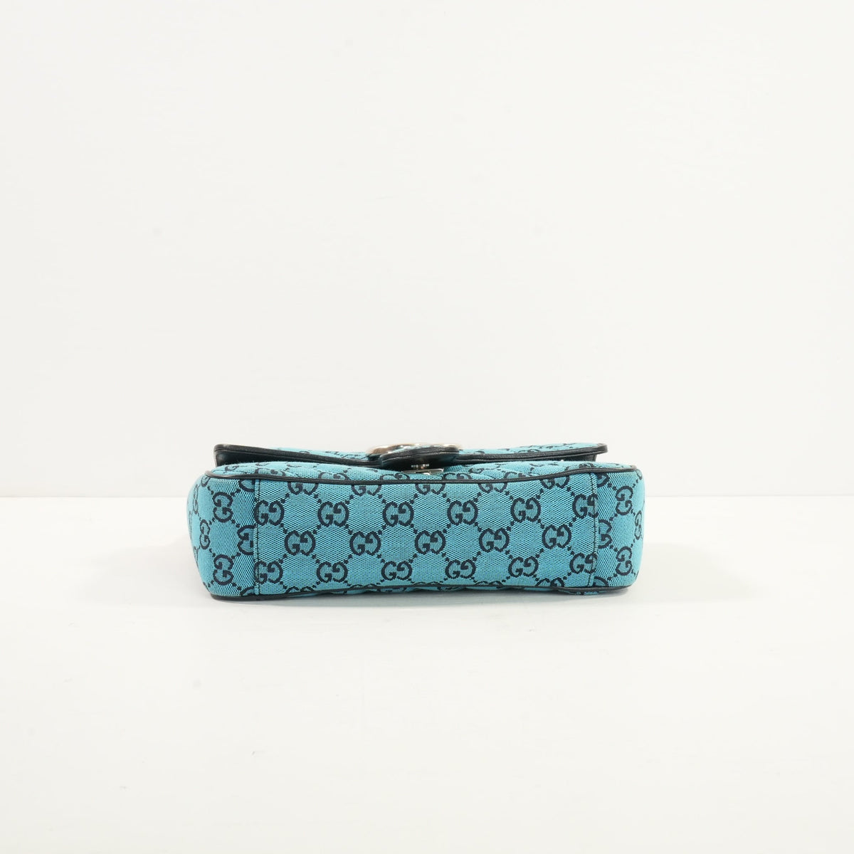 Gucci Blue Diagonal Quilted GG Canvas Marmont Small Shoulder Bag