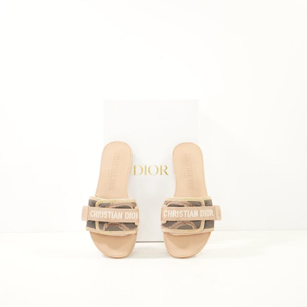 Christian Dior Camouflage Nylon Revelution Sandals 38, Full Set