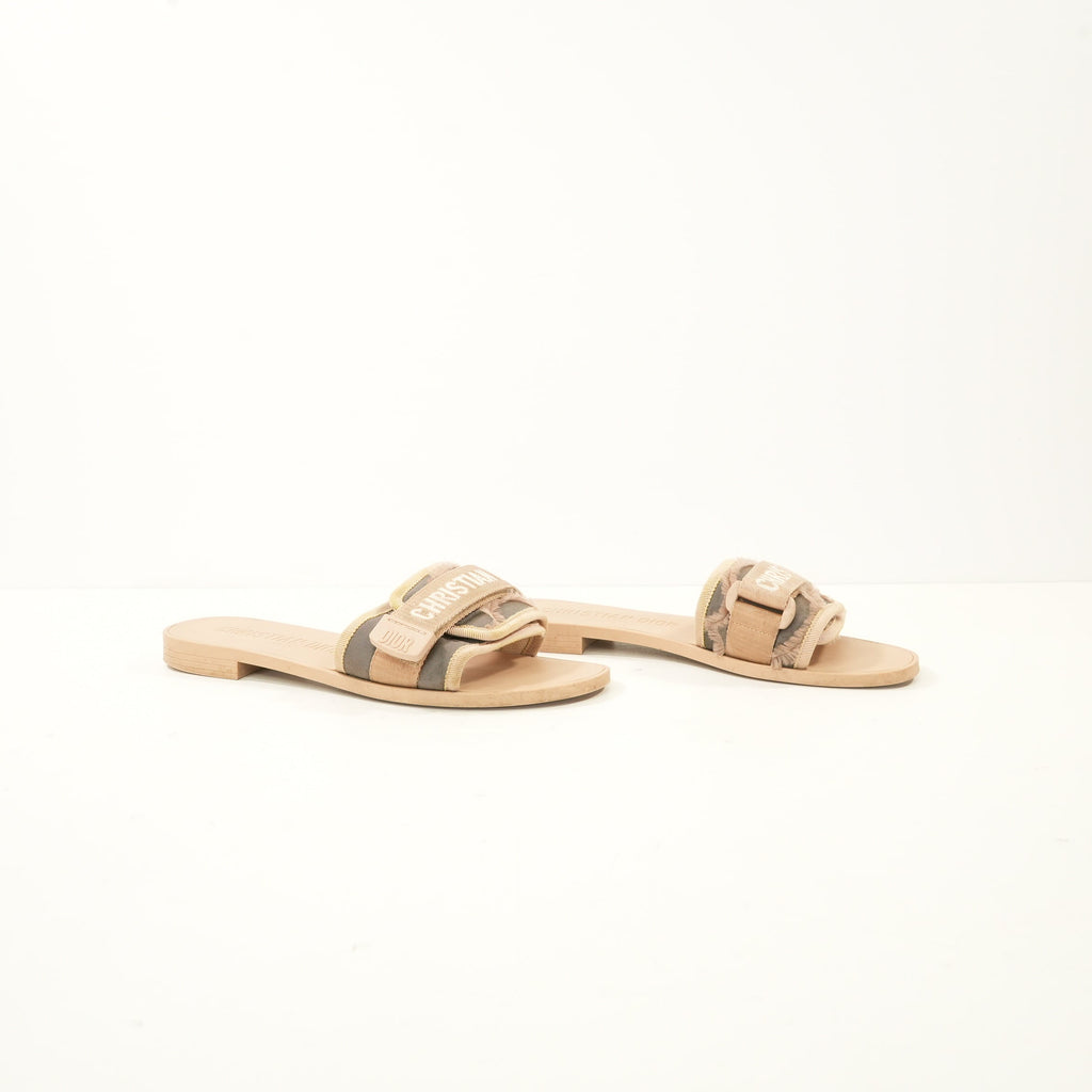 Christian Dior Camouflage Nylon Revelution Sandals 38, Full Set