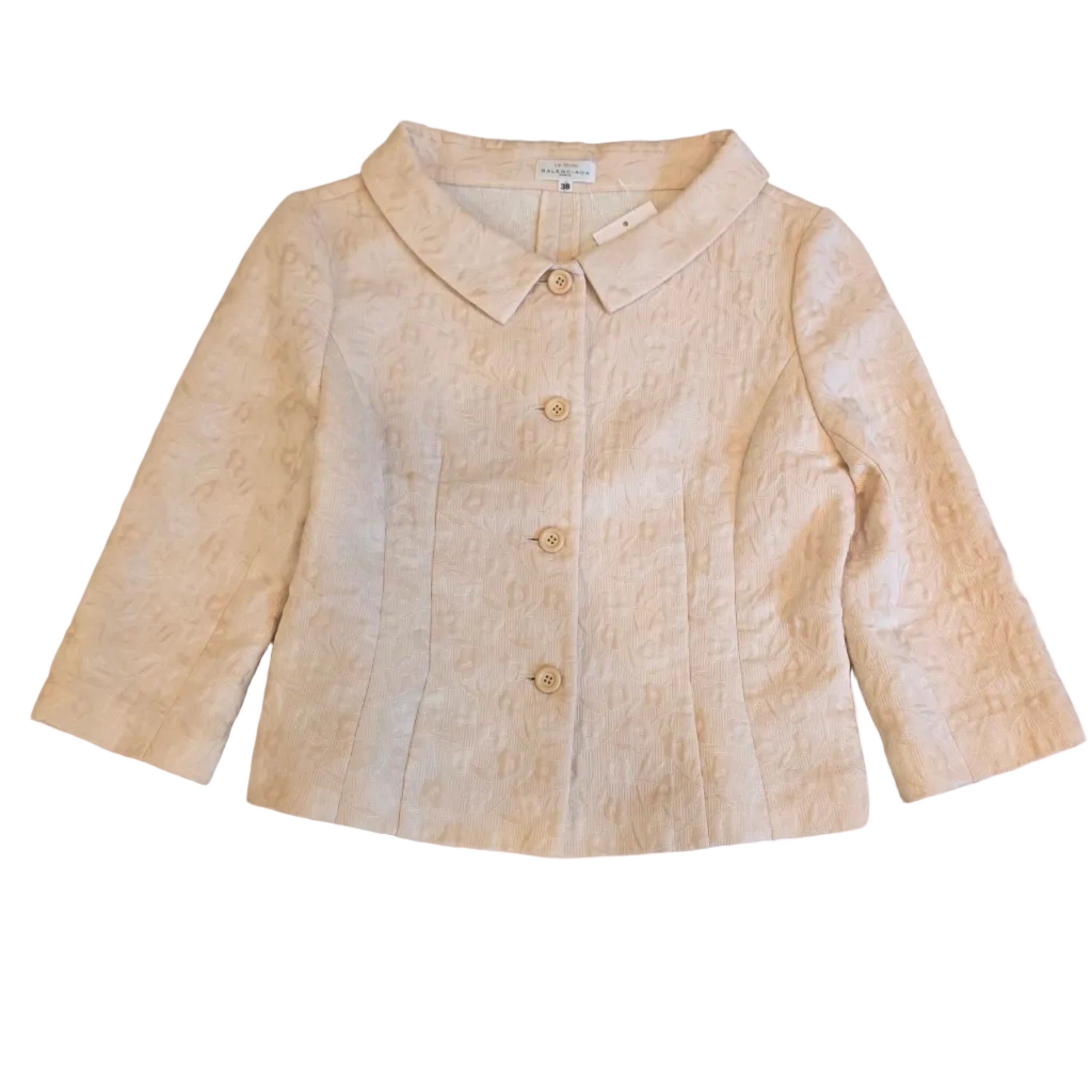 Balenciaga Vintage Floral Light Beige Blazer Size 38