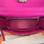 Hermes Kelly 25 Rose Shocking Chevre 2008 (L) Full Set