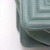 Chanel Boy Chanel Large Caviar Skin Chain Shoulder Bag Blue Silver Metal Fittings 17577826