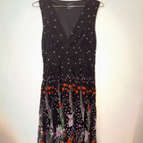 Vivienne Tam Black polka dot with floral pattern dress