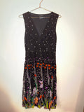 Vivienne Tam Black polka dot with floral pattern dress
