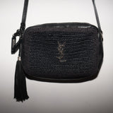Saint Laurent Lou Raffia Shoulder Bag