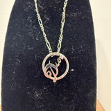 Dior Silver Circular Monogram Necklace