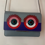 Fendi Blue Monster Wallet W/ Chain