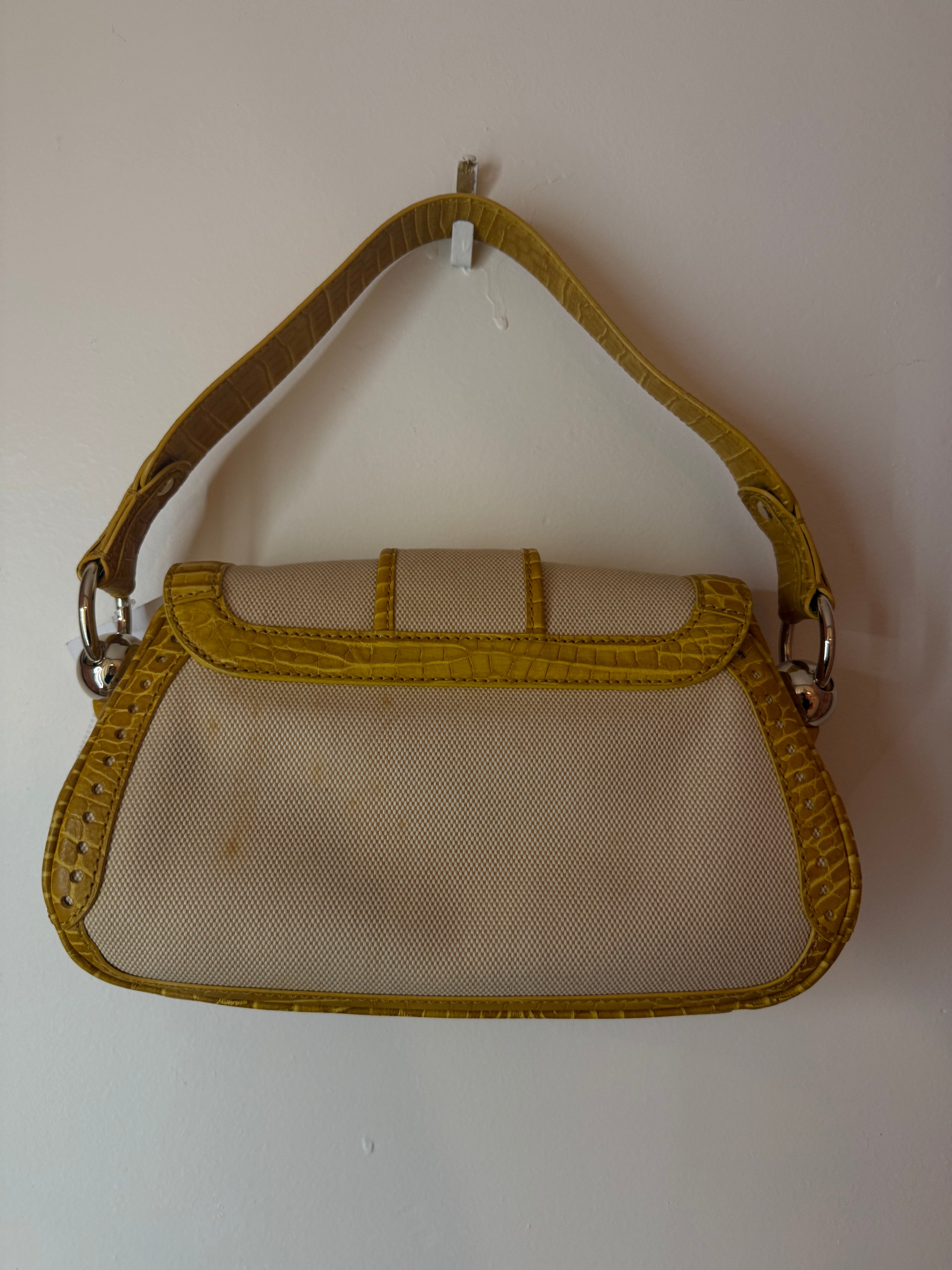 Celine Yellow Handbag W/ Buckle Clasp