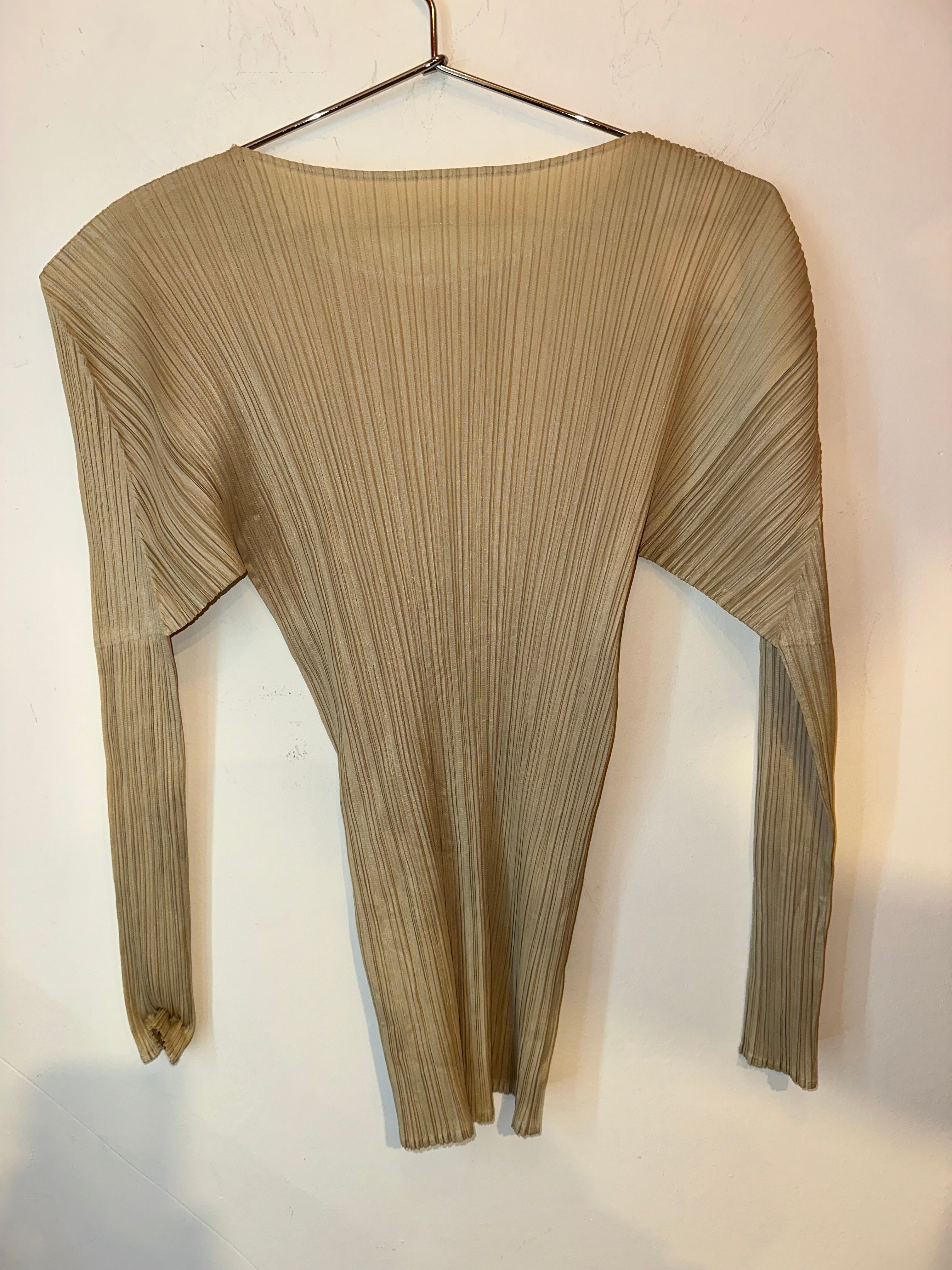 Pleats Please Beige Top