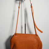BOTTEGA VENETTA ORANGE LAMBSKIN INTRECCIATO SHOULDER BAG