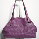 BOTTEGA VENETTA Intrecciato Tote Bag Leather Purple