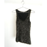 Vintage Gucci x Tom Ford Black and Silver Tinsel Fringe Tank Top Size XS Women's Made in Italy
