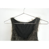 Vintage Gucci x Tom Ford Black and Silver Tinsel Fringe Tank Top Size XS Women's Made in Italy