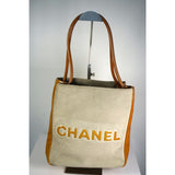 HOU #127. Vintage CHANEL Shoulder Bag Enamel Beige Gold CC 123512