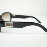 Vintage Gucci Text Logo Rectangular Sunglasses Black