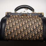 Vintage Christian Dior Doctors Bag Blue Monogram