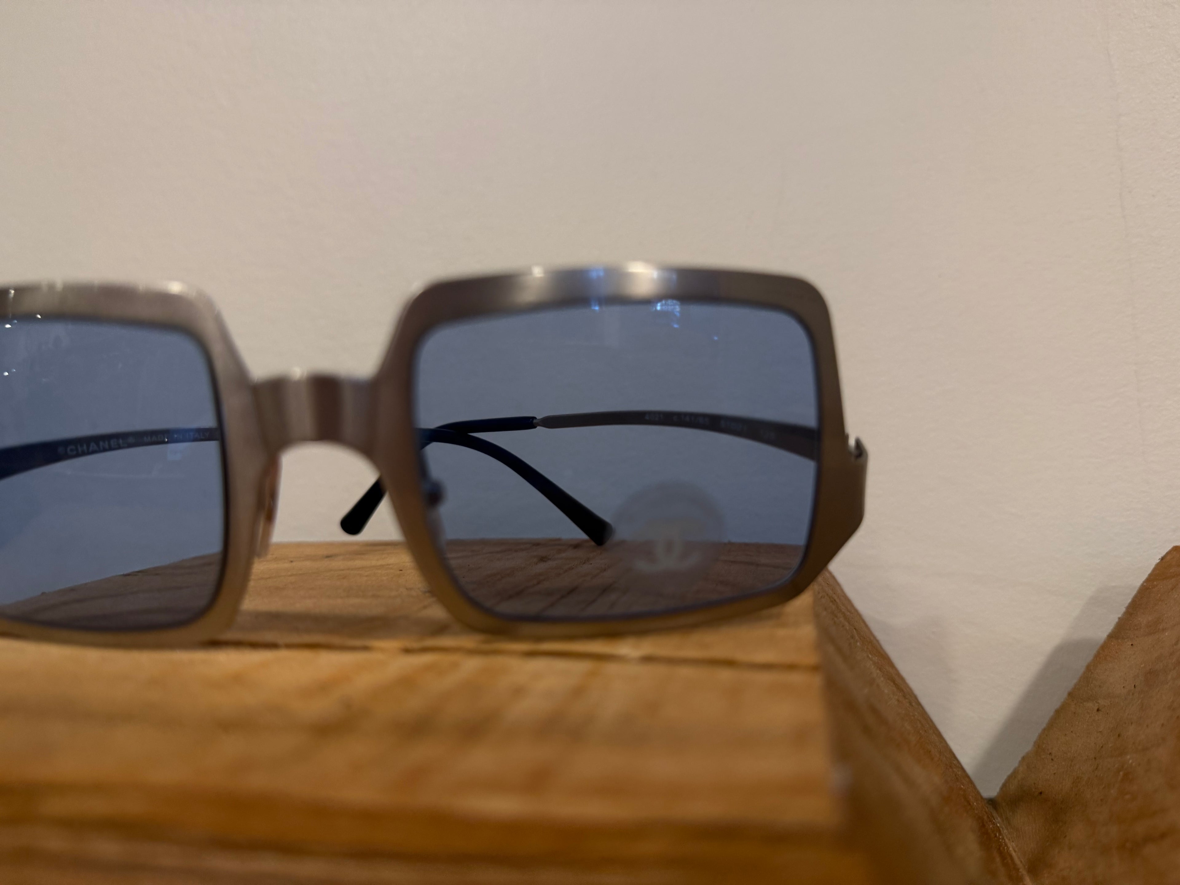 Chanel Gray/Blue Y2K Sunglasses