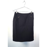 Chanel Boutique Black Pencil Knee-Length Skirt with Zipper Detail Size 38