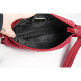 HOU #114. Prada Nylon Shoulder Bag Authentic Red Medium Women Italy