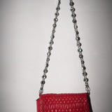 Miu Miu Red Lambskin Matelasse Shoulder Bag