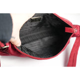 HOU #114. Prada Nylon Shoulder Bag Authentic Red Medium Women Italy