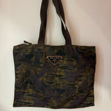 Prada Nylon Camouflage Tote W/ Emblem