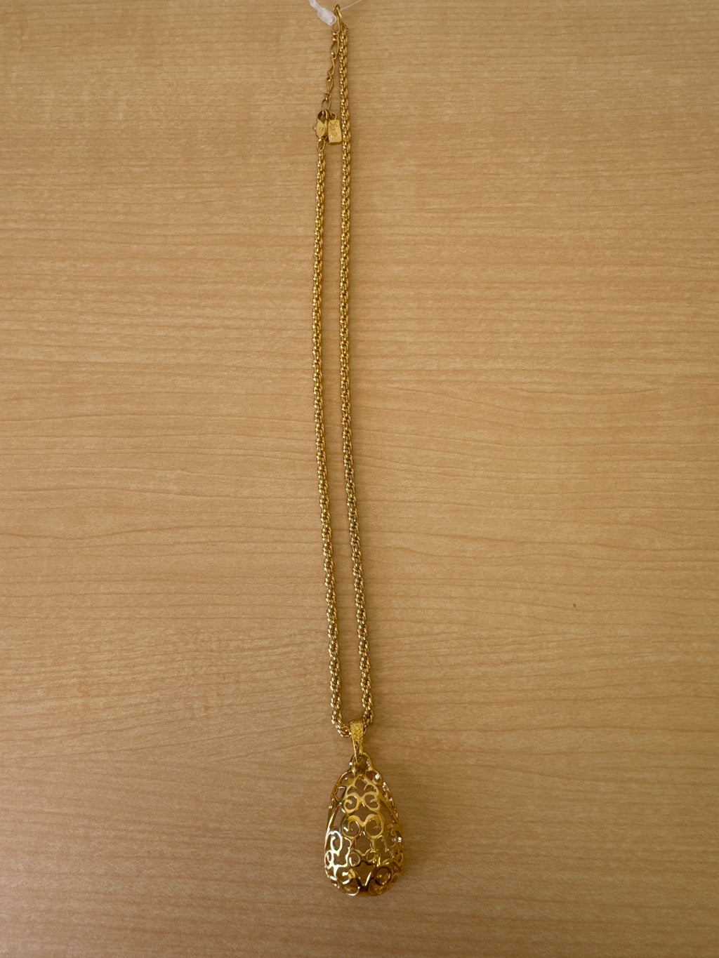 Japan Exclusive - Vintage 1990's Yves Saint Laurent Necklace Filigree Arabesque Pendant