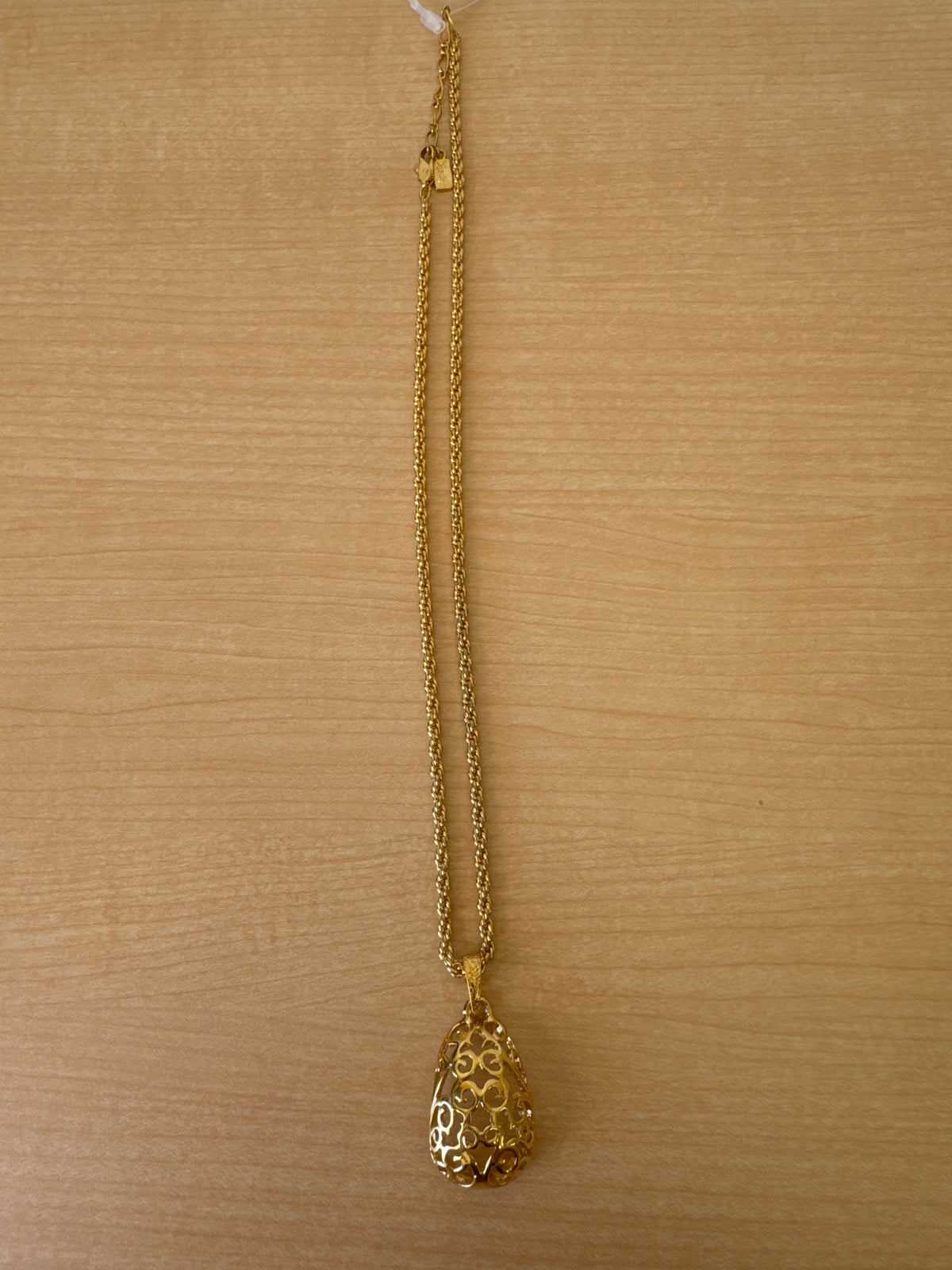 Japan Exclusive - Vintage 1990's Yves Saint Laurent Necklace Filigree Arabesque Pendant