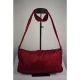 HOU #114. Prada Nylon Shoulder Bag Authentic Red Medium Women Italy