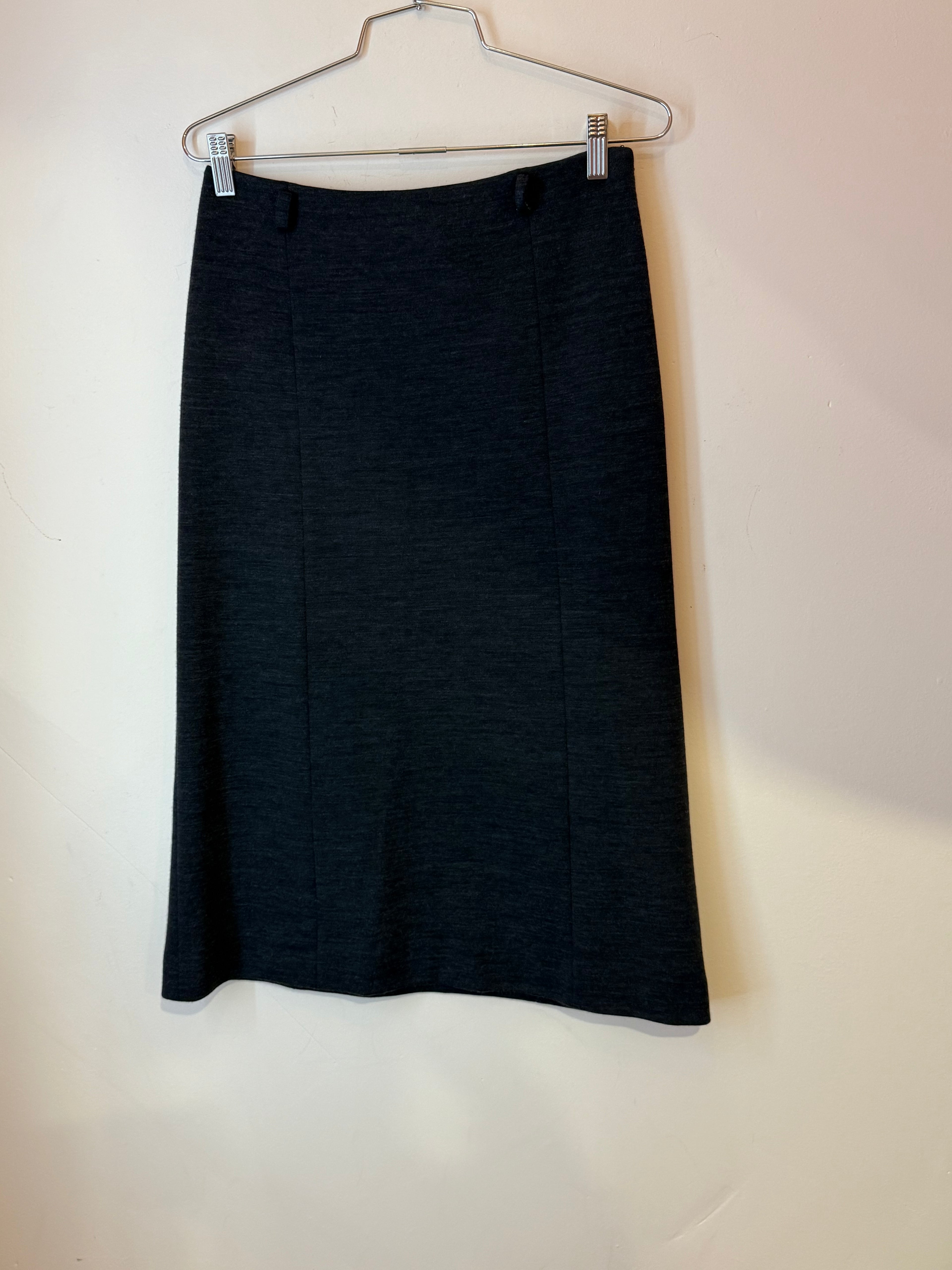 Miu Miu Mid Length Pencil Skirt Charcoal Gray