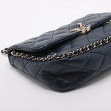 Chanel Matelasse Leather Chain Shoulder Bag Chainaround Navy Blue Gold Metal Fittings GXLA2LP7