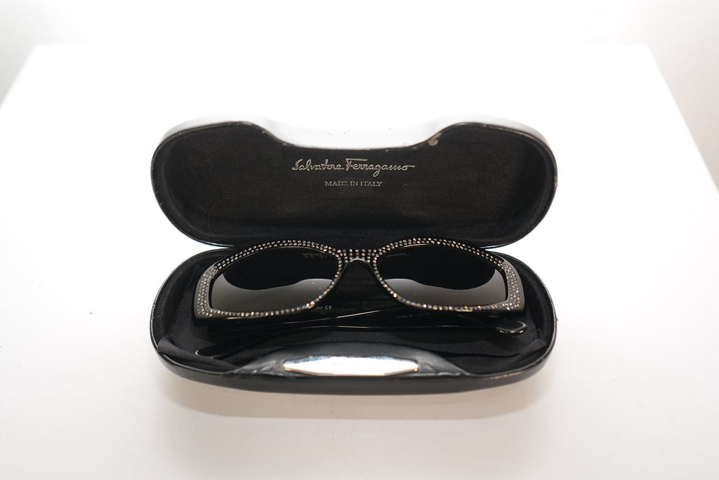 Ferragamo Sunglasses Studded Black with Case
