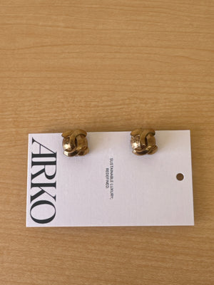 Japan Exclusive - Vintage Chanel Coco CC Round Clip On Earrings